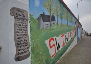 Mural at Chapel street Swinford. Designed and painted by Varina Mc Nicholas with the help and skills of Therese Hennigan.